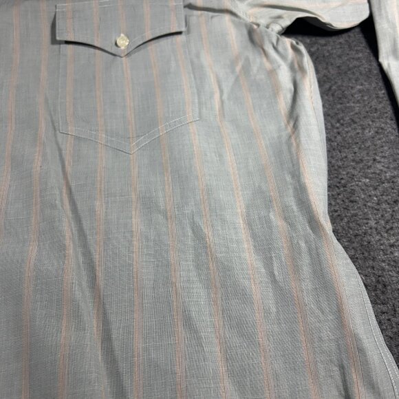 G Rolling Shirt Top Western Wear Rodeo Striped Button Up Pastel Pink Blue L READ - Picture 4 of 11